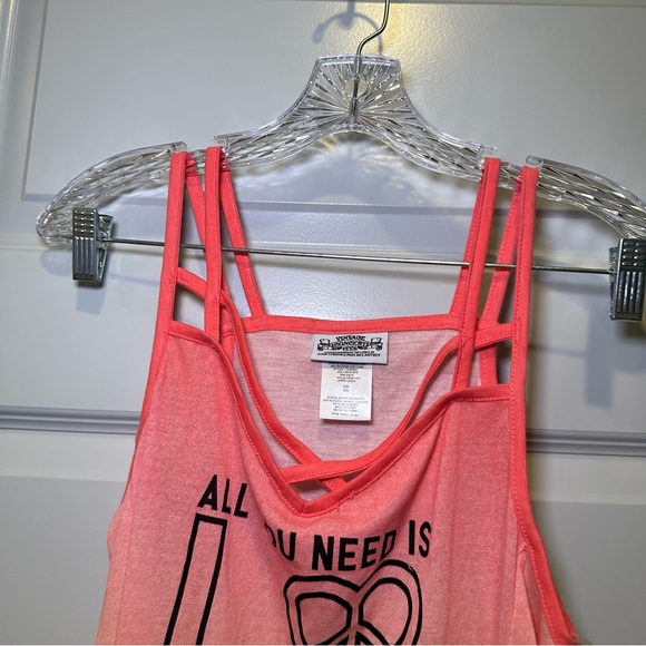 NWT Vintage Concert Tees Orange/Pink Ombre “All You Need is Love” Tank size S - Picture 4 of 8